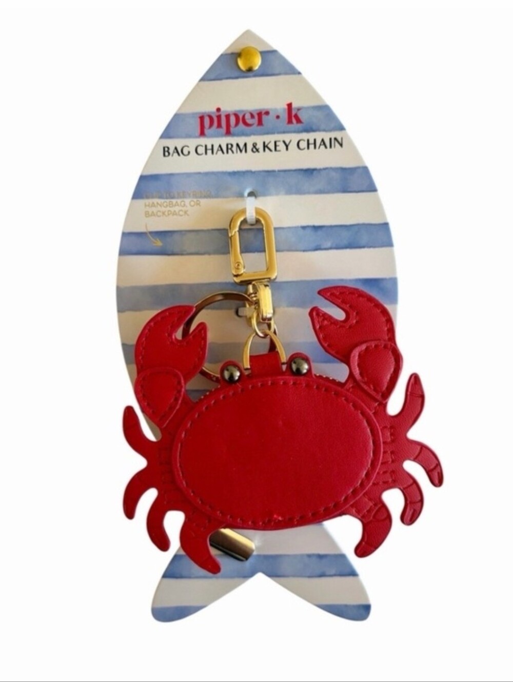🦀▪️Piper K ▪️Red  Crab Coin Purse Bag Charm & Key Chain
